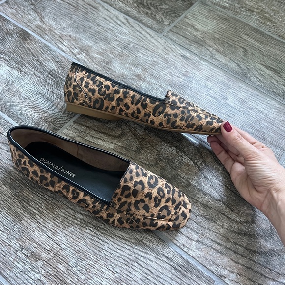 Donald J Pliner Deedee Leopard Loafers, Square Toe, Cork, women’s Size 7M, Brown - Picture 9 of 12